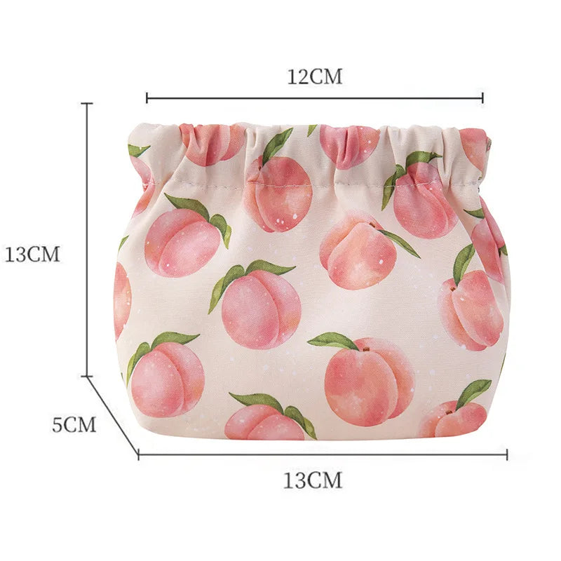 Ins Cosmetics Coin Wire Holder Pouch Bag Portable Earphone Cards Lipsticks Storage Bag Auto Close Organizer Travel Jewelry Bag