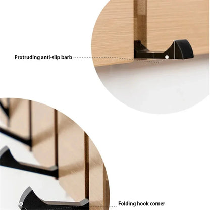 Colgador de llaves de bambú para colgar en la pared, organizador de pared, perchero rectangular, ganchos para abrigos, decoración del hogar, perchero