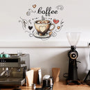 Creative Love Coffee Cup Wall Stickers For Cafe Background Decoration Wallpaper Kitchen Beautify Home Decor Self-adhesive Decals
