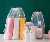 Clear Waterproof Travel Makeup Bag Cosmetic Organizer Drawstring Storage Bag Toiletry Bag