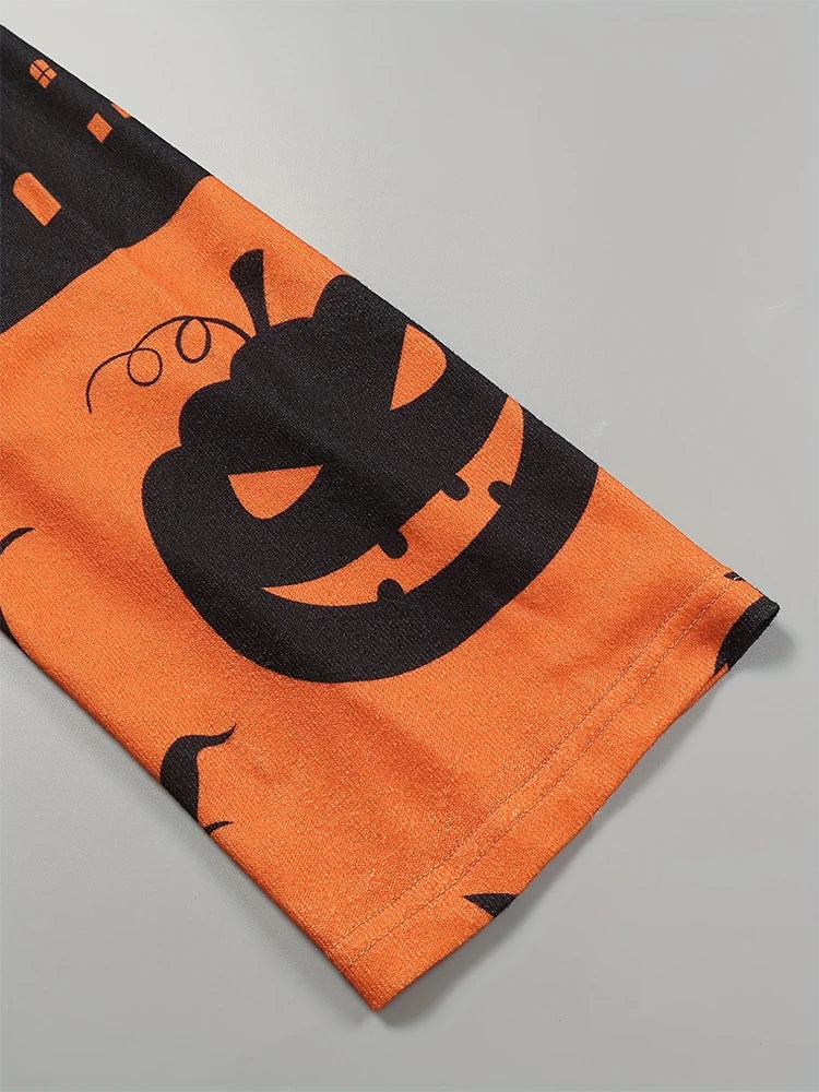 Plus Size Women's Halloween Costumes Women's Pullover Autumn Pumpkin Graphic Cardigan Open Front Button Sweater Outerwear