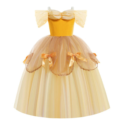 Children's Halloween Role Play Fairy Princess Belle Dress Xmas Carnival Masquerade Performance Birthday Party Fancy Girl Clothes