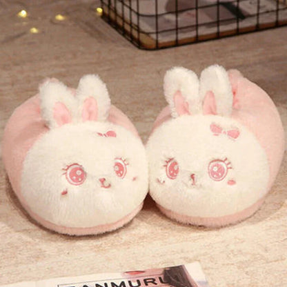 Comemore 2023 White Warm Adult Lady Plush Head Indoor Floor Women Fun Slipper Rabbit Cute New Home Slippers Cartoon Bee Design