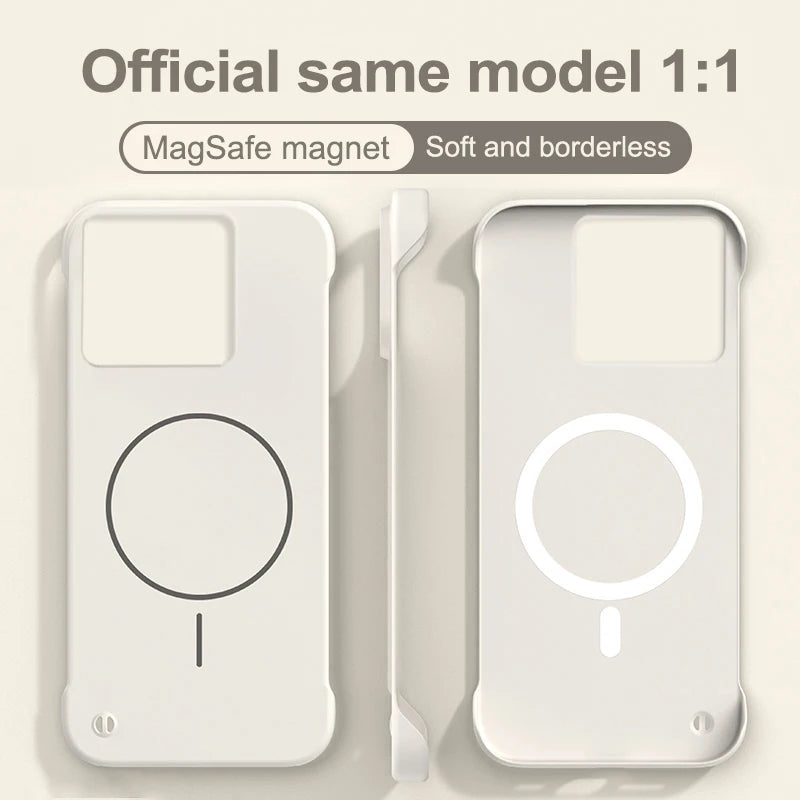 Frameless Ultra Thin Magnetic Case For Xiaomi 14T Pro Magsafe Hard PC Matte Shockproof Cover For MI14T 14TPro Shell Bumper