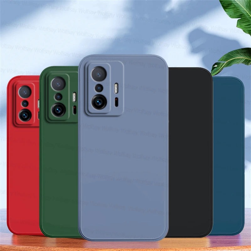 For Xiaomi 11T Pro Case Xiaomi 11T 12T 13T Pro 5G Cover Shockproof Luxury Liquid Silicone TPU Phone Back Cover Xiaomi 11T Pro