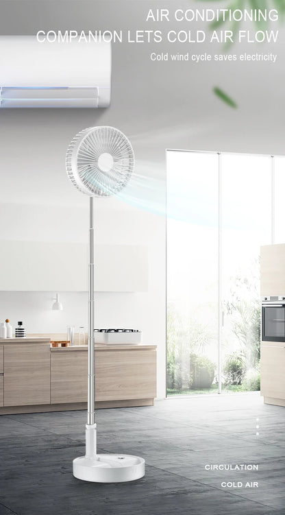 Portable Fan USB Rechargeable Folding Telescopic Floor Standing Fan Remote control Mini Fans Outdoor Camping Cooling fan home