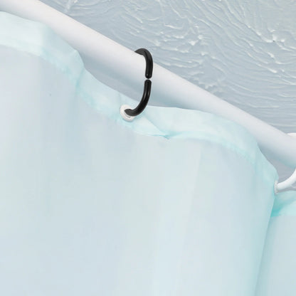 Net Curtain Rod Quick-release Quick-hanging Hooks 20pcs (black) Rings Plastic Shower Extendable Poles Abs