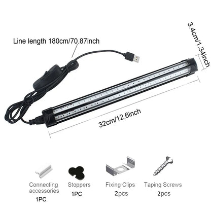 Lámpara de luz negra con interruptor USB de 10 W, tubo de luz negra UV, bombilla LED de 395 nm, barra de luz negra para Halloween, clubes, fiestas y discotecas. 