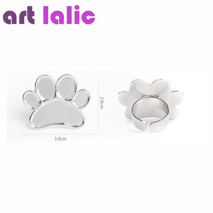 Mini Nail Art Color Palette, Round Footprint Design, Finger Ring Mixing, UV Gel Painting, Manicure Tools, Cute, 1Pc