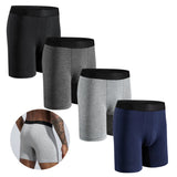 4pcs Set Mid-Long Boxer Shorts Men's Underwear Cotton Breathable Male Underpants for Men Homme Boxershorts Slips Soft Panties