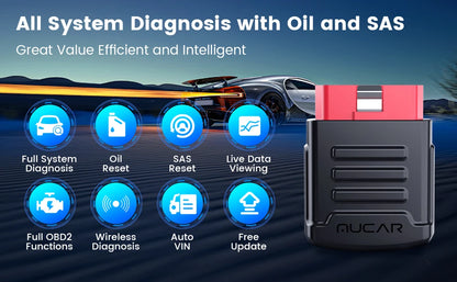 MUCAR BT200/BT200 Pro OBD2 Scanner Diagnostic Tool Bluetooth, Full System Automotive Scan Tool Free Oil/SAS 15 Reset Code Reader