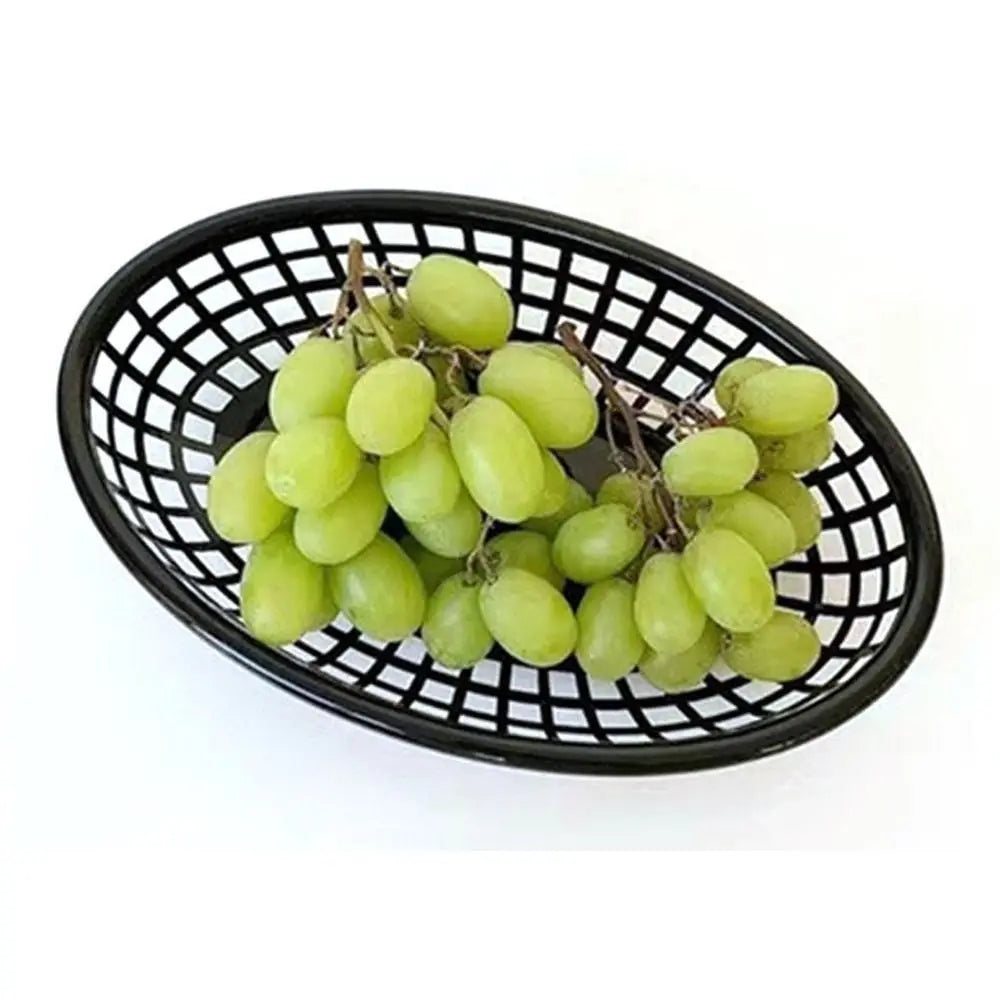 Photo Prop Plastic Food Baskets Reusable Colorful Bread Plate Oval Shape Basket Serving Desktop Decor