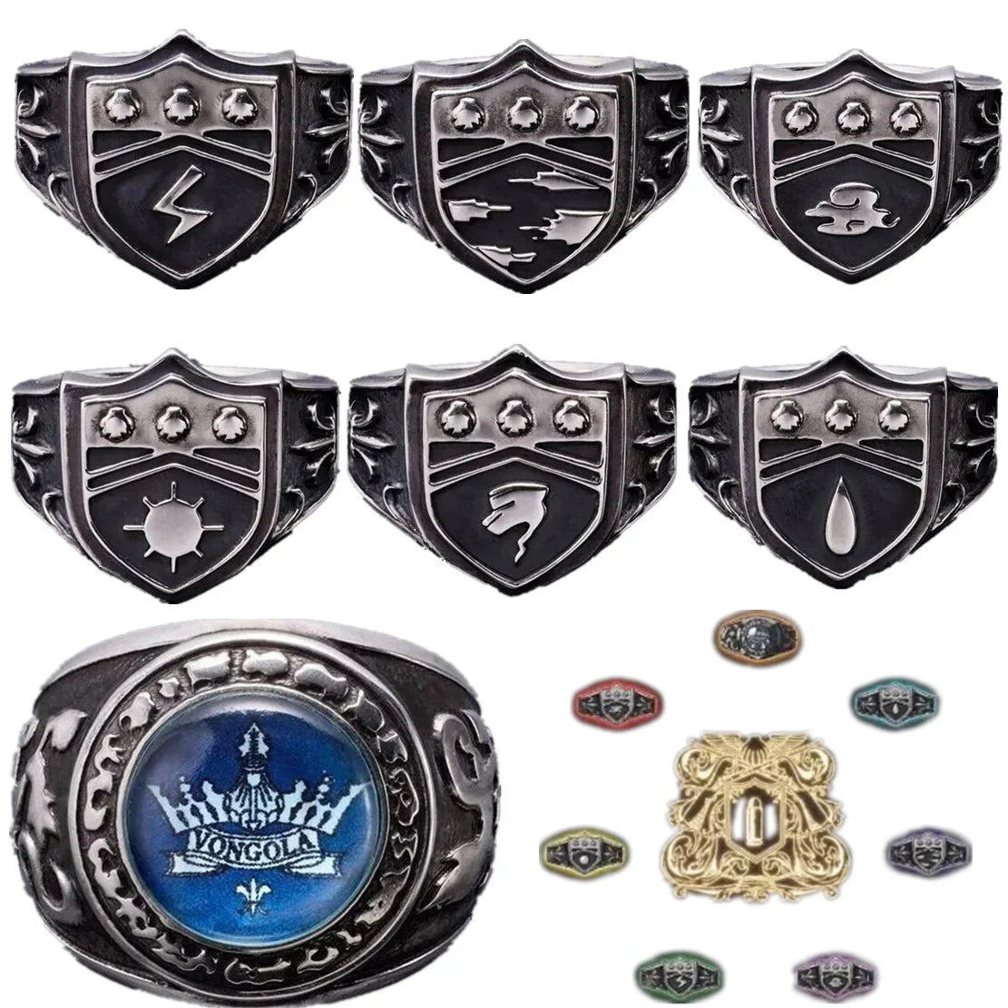 Anime HITMAN REBORN! Vongola Family Cosplay Pengo Column Unisex Ring Adjustable Alloy Opening Rings Jewelry Accessories Gifts