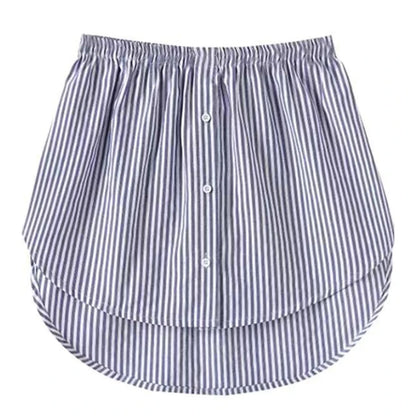 Underskirt irregular de algodão para mulheres, mini saias falsas, cauda destacável, bainha de blusa, extensor de saia xadrez, bainha, feminino, senhoras