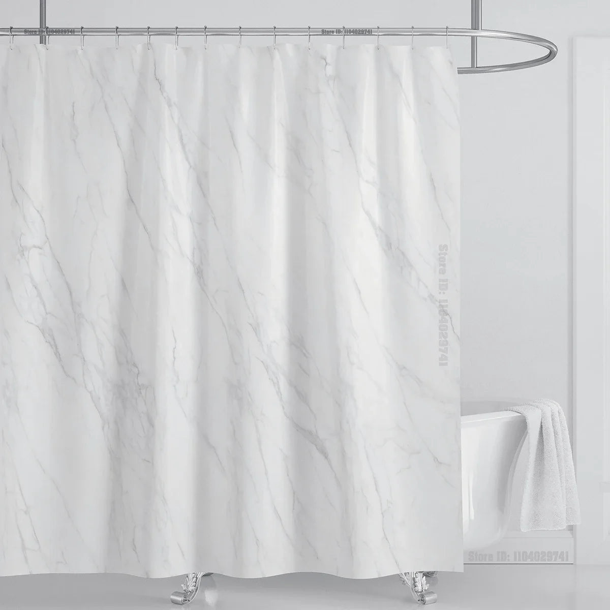Marble Waterproof Shower Curtain Waterproof Shower Curtain for Bathroom Decor Printed Washable Shower Curtain with Hooks