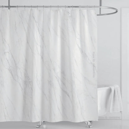 Marble Waterproof Shower Curtain Waterproof Shower Curtain for Bathroom Decor Printed Washable Shower Curtain with Hooks