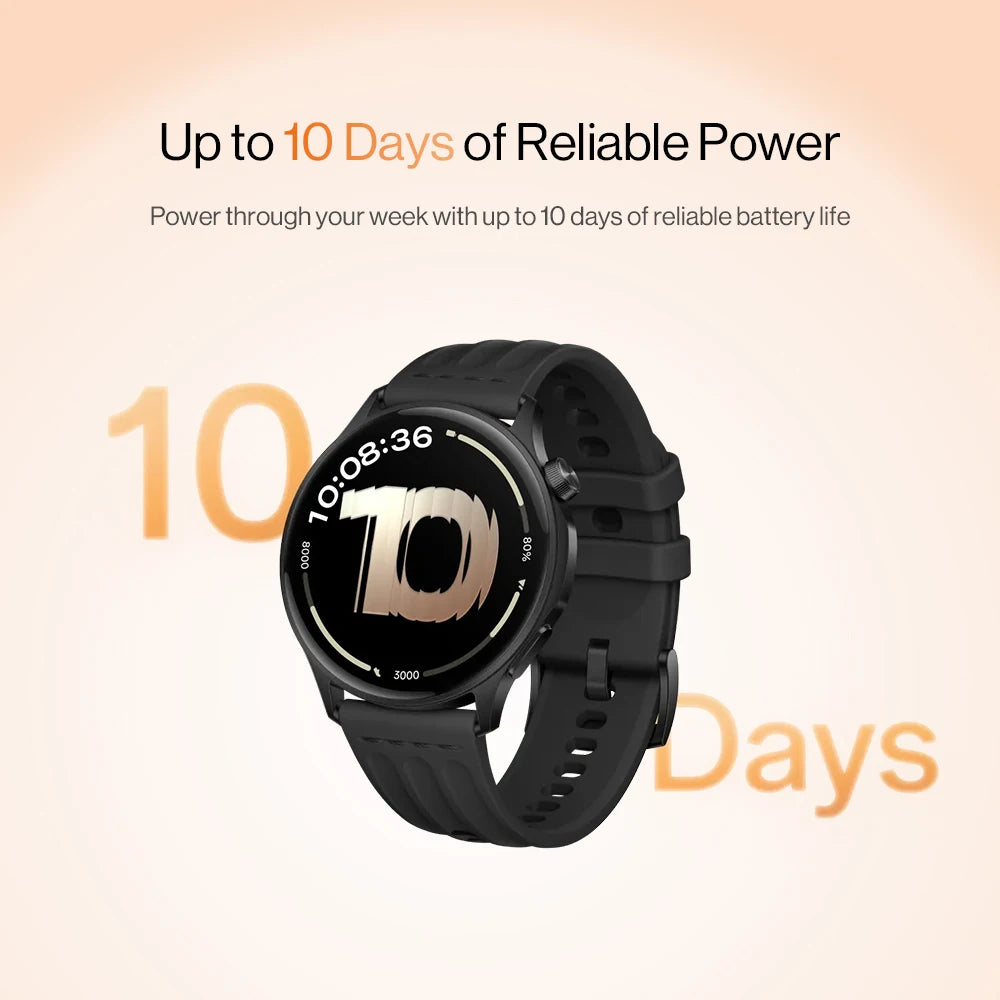 OnePlus Watch Lite SmartWatch (Versão Global), Tela de 1,46 polegadas, 59g, 10 dias de bateria confiável, Monitoramento de frequência cardíaca e oxigenação sanguínea.
