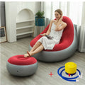 Nuevo sofá Lazy Boy, reclinable, inflable y plegable, para exteriores, con estribos, cómodo y combinado, de terciopelo flocado.
