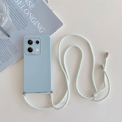 Funda con cordón cruzado para Xiaomi Redmi Note 13 Pro Plus 4G 5G, funda trasera de silicona con cordón para Poco X6 M6 Pro, Note 13 Pro y MX 6 X6 Pro