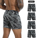4pcs Set Mid-Long Boxer Shorts Men's Underwear Male Underpants for Men Homme Boxershorts Slips Soft Panties Brand Sexy