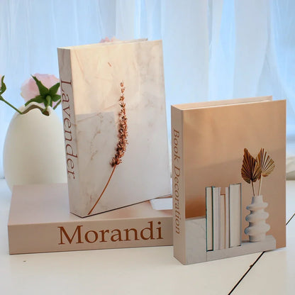 3Pcs Fashion Fake Books Living Room Decoration Designer Books Coffee Table Ornaments Club Hotel Room Villa Prop Books Decoration