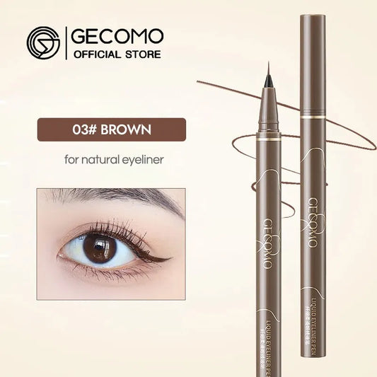 Delineador de ojos líquido GECOMO de 0,01 mm, superfino, resistente al agua, de secado rápido, color duradero, sin manchas. 