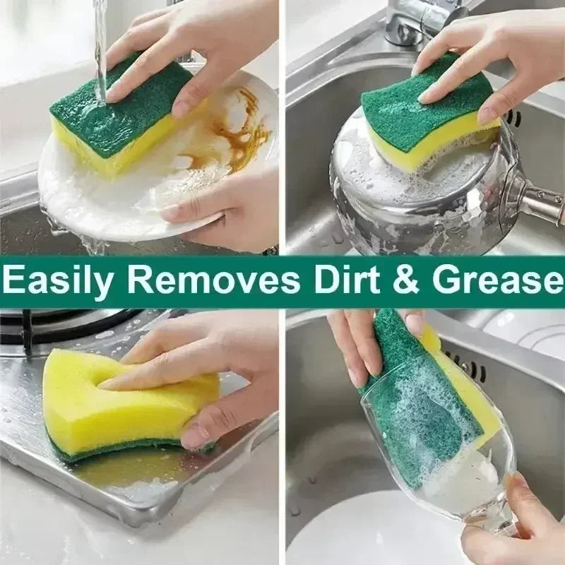 100/1 pçs cozinha lavar louça esponja macia absorvente limpo esfregar pote ferrugem esfregão remoção kits escova de limpeza doméstica esponja