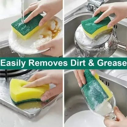 100/1 pçs cozinha lavar louça esponja macia absorvente limpo esfregar pote ferrugem esfregão remoção kits escova de limpeza doméstica esponja