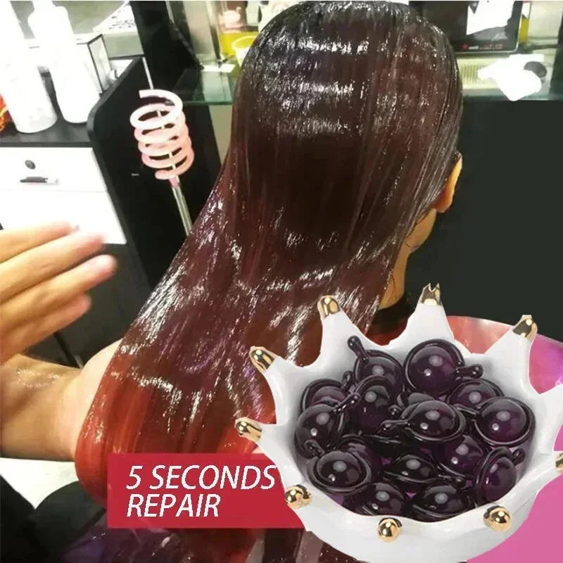Cápsula de vitaminas para el cabello Aceite de queratina Restauración rápida Cuidado del cabello suave y brillante Nutrir Reparar el cabello dañado Tratamiento para la división Producto