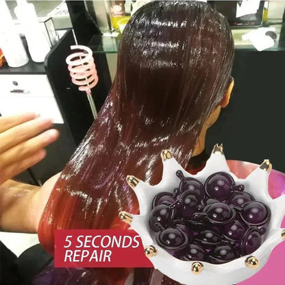 Cápsula de vitaminas para el cabello Aceite de queratina Restauración rápida Cuidado del cabello suave y brillante Nutrir Reparar el cabello dañado Tratamiento para la división Producto