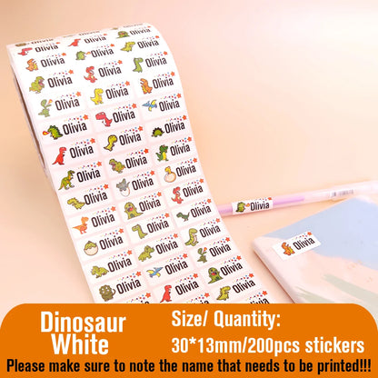 Custom Name Tag Sticker Waterproof Kawaii Stickers Decals Personalized First Name Label for Children School Stationery Bottle