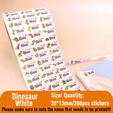 Custom Name Tag Sticker Waterproof Kawaii Stickers Decals Personalized First Name Label for Children School Stationery Bottle