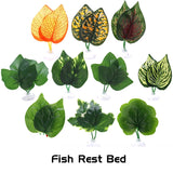 1pcs Fish Tank Artificial Leaf Fish Rest Bed Decor Aquarium Decoration Floating Bed Leaf Hammock FightingPerch Betta Spawning