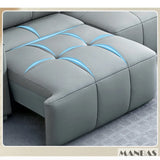 MINGDIBAO Electric Convertible Sofa Bed Italian Genuine Leather Sleeper Couch Multifunction Folding Sofas Beds for Cinema Room
