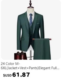 Traje de novio para boda 2025, corte entallado, 2 piezas (chaqueta y pantalón), transpirable (corbata incluida), ideal para padrinos de boda, fiestas y bailes de graduación.