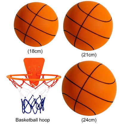 Pelota de baloncesto silenciosa para niños, pelota de cuero elástica de esponja silenciosa para interiores, ligera, de 3, 5 y 7 pulgadas, juguete deportivo para niños, 18/21/24