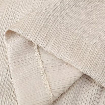 Conjunto de chaqueta y pantalón de traje cruzado con efecto arrugado para mujer, primavera y verano 2024, estilo europeo y americano
