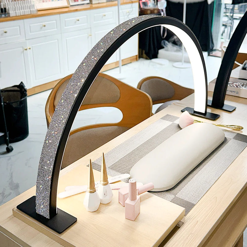 48W Half Moon Lamp For Nail Desk Dimmable 3000K-6000K Makeup Manicure Beauty Salon Touch Switch LED Light Half Moon Nail Lamp