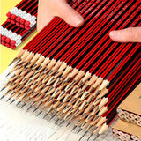 HB Wooden Pencils with Erasers -  Red & Black Barrels for Writing Drawing and Sketching - Ideal for Students and Office Supplies