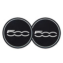 2 alfombrillas de goma antideslizantes para taza de agua de coche, impermeables, para Fiat 500, 500C, 500X, 500L, Abarth 695, accesorios para coche.