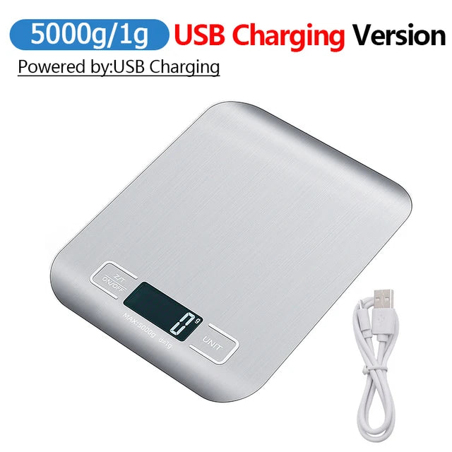 5kg/10kg Digital Kitchen Scale LCD Display Stainless Steel Electronic Scale Home Jewelry Food Snacks Baking Weighing Tools 