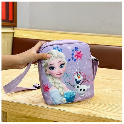 MINISO Disney 2024 New Princess Series Crossbody Bag "Frozen 2" Elsa Sophia Cartoon Shoulder Bag Girls Casual Fashion Handbag