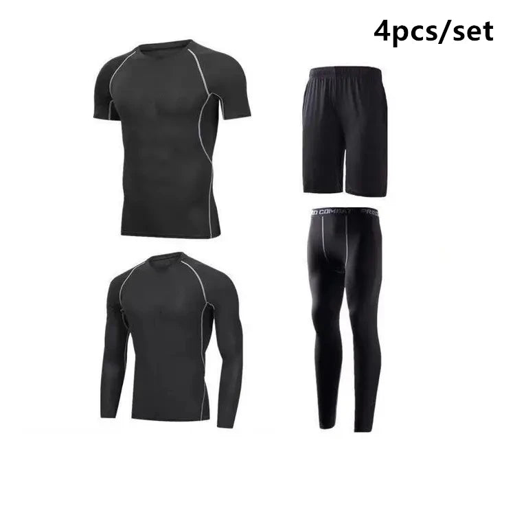 Traje deportivo para hombre, conjuntos para correr, compresión, gimnasio, fitness, ropa deportiva de secado rápido, mallas de baloncesto, ropa interior para correr al aire libre y entrenamiento.