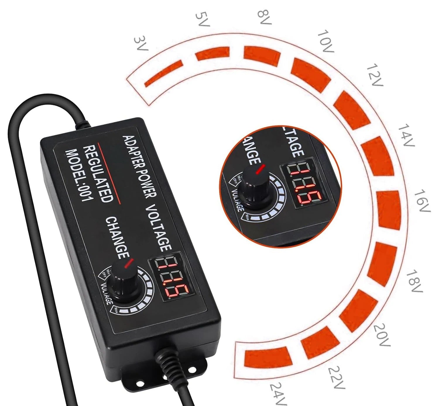Power Supply Adjustable 3V 5V 9V 12V 24V 36V Power Adapter Transformer AC 220V 110V TO DC 3V 12V 24V For LED Strip Light