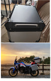 KEMIMOTO 45L/55L/65L Motorcycle Aluminum Case Tail Box Trunk with backrest Universal Top Tail Rear Luggage Tool Storage Box