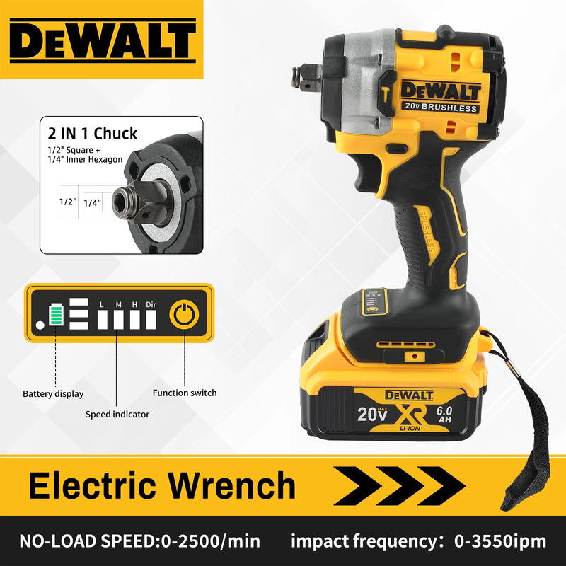 DEWALT DCF921 ATOMIC 20V MAX 1/2 in. Cordless Impact Wrench - Variable Speed, Bare Tool for Pro - Grade Performance Powerful