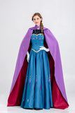 Disney Frozen Movie Adult Costume Women's Cospaly Princess Anna Dress Cloak Halloween Party Performance Dress Birthday Gifts New