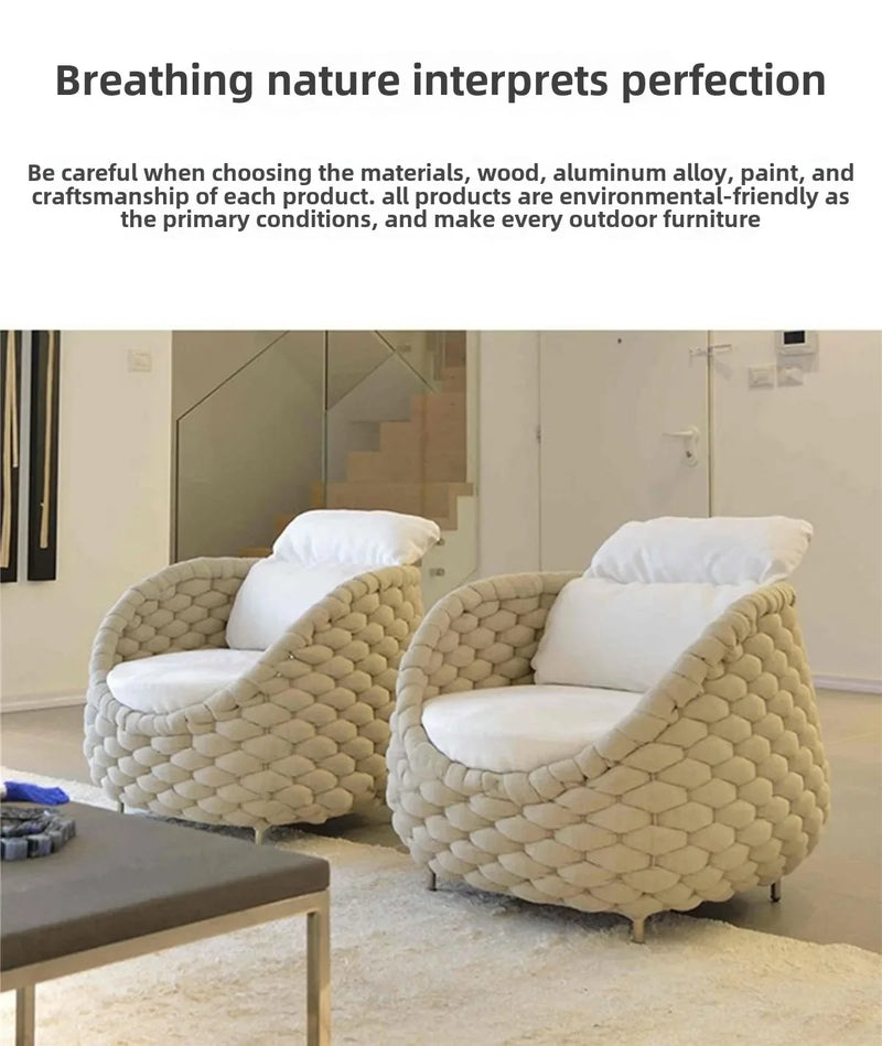 Outdoor Seat Outdoor Rattan Sofa Courtyard Combination Double Chair Leisure Terrace Villa Living Room Balcony Furniture Home