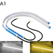 Hot！NEW 2Pc 30cm Car DRL Flexible Waterproof Headlight LED Strip Universal Auto Headlights Turn Signal Yellow Brake Flow Lights
