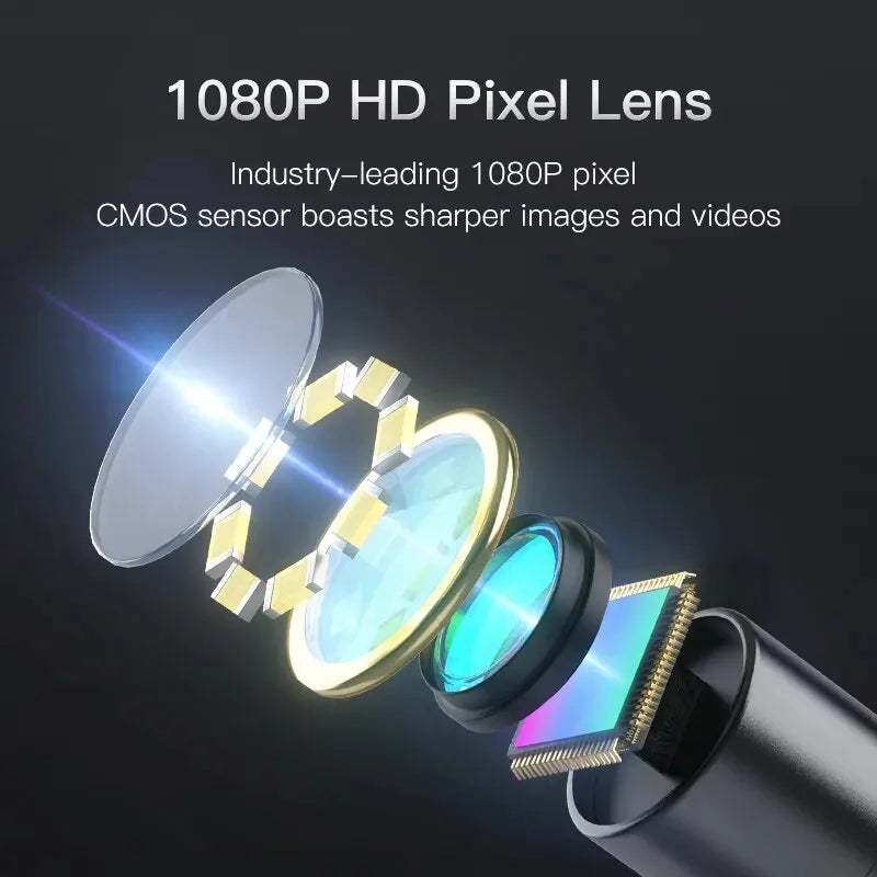 Cámara endoscópica industrial con pantalla IPS de 4,3 pulgadas, IP67, resistente al agua, HD1080P, lente de 8 mm, para inspección de tuberías y alcantarillado, boroscopio para coche.
